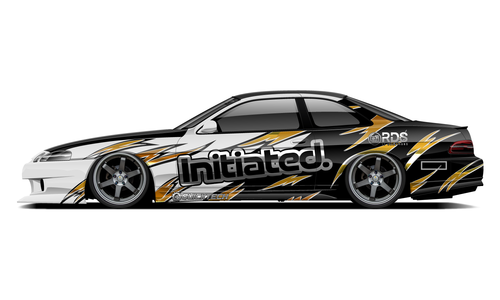 Toyota Soarer with Initiated black and gold drift livery.