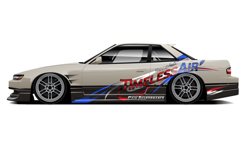 Nissan S13 with Timeless Air chrome drift and street livery.