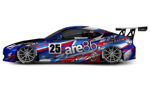 Toyota GT86 with blue and red 'Are86' racing livery.