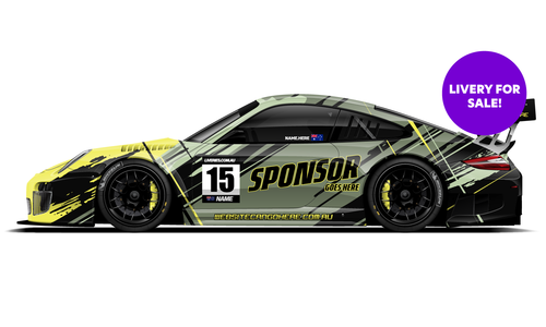 Porsche GT3RS 911 Yellow green and black Circuit livery, aggressive design available for sale.