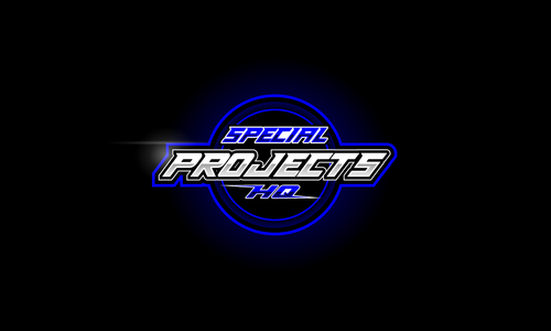 Special Projects HQ project management logo with blue glow and sharp lettering.