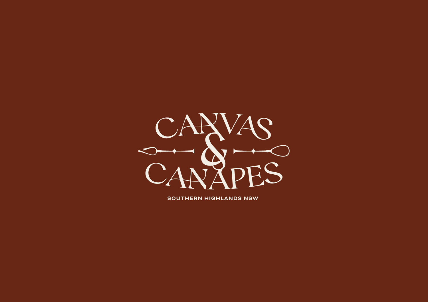 Logo design for Canvas and Canapes, featuring a refined and elegant branding aesthetic suitable for Southern Highlands NSW.
