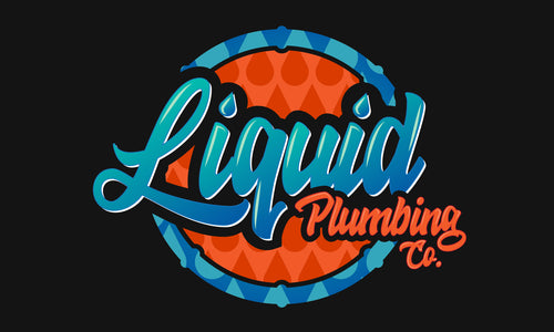 Liquid Plumbing Co logo with vibrant droplet design for plumbing services.