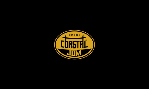 Coastal JDM logo in yellow and black, with classic automotive style.