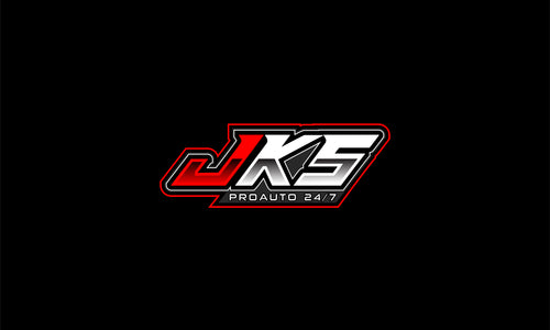 JKS ProAuto logo with dynamic design for a 24/7 automotive repair and service brand.