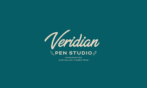 Veridian Pen Studio logo in elegant, cursive font with a green and white colour scheme.