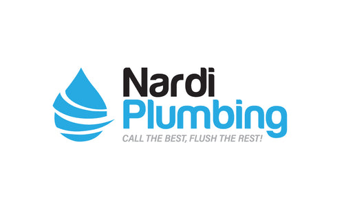 Nardi Plumbing logo with water droplet icon for reliable plumbing services.