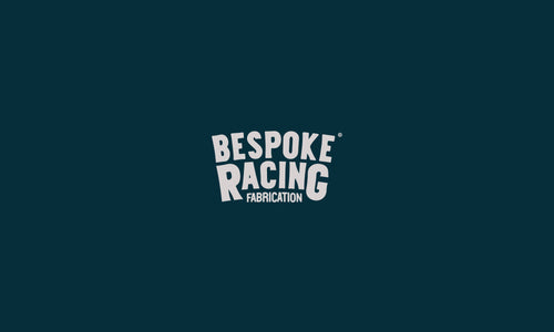 Bespoke Racing Fabrication logo in dark blue with classic racing font.
